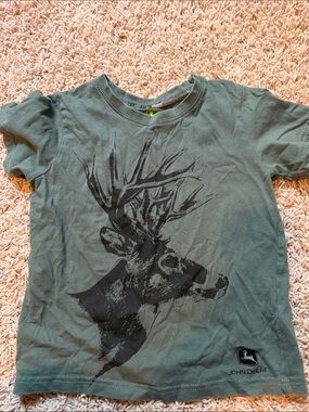 John Deere Olive Green Deer Head Graphic Tee
